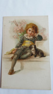 CPA  ENFANT PETIT GARCON ET SON CHIEN CHIOT  RAPHAEL TUCK SERIE 14 7 - Scènes & Paysages