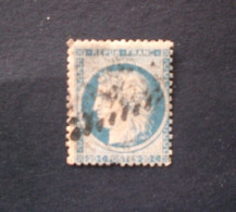 FRANCIA 1871 CERES 25 CENT BLEU N.60 (YVERT) OBLITERE 192 Athies - 1871-1875 Cérès