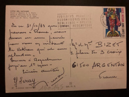 CP Pour La FRANCE TP ANNO SANTO 1983 1984 350 OBL.MEC.2 GEN 1984 - Lettres & Documents