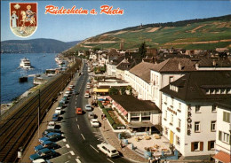 71475777 Ruedesheim Rheinstrasse Eisenbahn Dampfer Binnenschifffahrt Wappen Wein - Rüdesheim A. Rh.