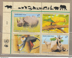 UNITED NATIONS 1995 Fauna Animals Birds Mi 180-183 #Fauna1059 - ONU