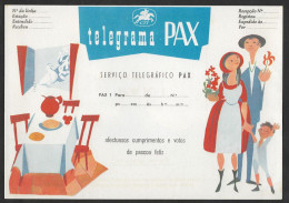 Portugal Télégramme Pâques Table Avec Pain Gâteaux Fruits Easter Telegram Table With Bread Cake And Fruit - Postal Stationery