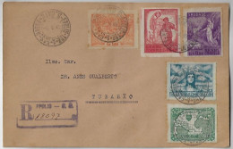 Brazil 1945 Registered Cover Sent From Florianópolis 1st Day Of Issue To Tubarão Complete Series Victory Of The Allies - Briefe U. Dokumente