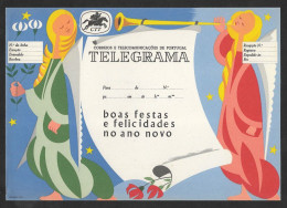 Portugal Télégramme Nöel Et Nouvelle Année Ange Avec Trompette Telegram Christmas And New Year Angel With Trumpet - Briefe U. Dokumente