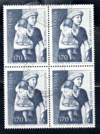 ITALIA REPUBBLICA ITALY REPUBLIC 1978 TOMMASO GUIDI DETTO IL MASACCIO PITTORE LIRE170 QUARTINA BLOCK USATO USED OBLITERE - 1971-80: Oblitérés