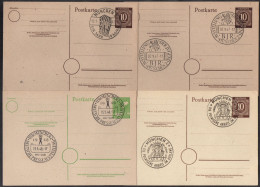 MÜNCHEN / 1947/48 - 4 SONDERSTEMPEL AUF GS KARTE (ref 4109) - Postal  Stationery