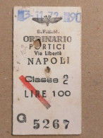 Ticket Chemins De Fer Italiens F.S. Ferrovie Dello Stato Italiane - Altri & Non Classificati