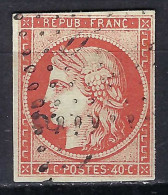 FRANCE Ca.1850: Le Y&T 5a Obl. Bureau De Paris "DS2", B Nuance Vermillonnée, Ni Pli Ni Aminci Forte Cote - 1849-1850 Cérès