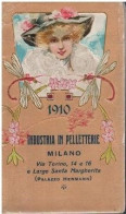 Calendario Di Profumeria, Industria In Pelletterie Milano. 1910 - Small : 1901-20