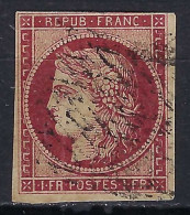 FRANCE Ca.1849: Le Y&T 6b Obl. PC, Pli D'archives, Très Forte Cote - 1849-1850 Cérès