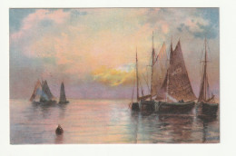 CPA Illustrateur . Beaux  Bateaux à Voiles .  - Voiliers