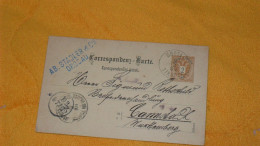 CARTE POSTALE ANCIENNE DE 1889.../ AB. STADLER & Cie DROSAU..CACHETS DROSAU POUR KANNSTADT WURTTEMBERG ?..+ TIMBRE ENTIE - Lettres & Documents