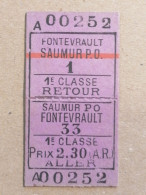 Ticket Tramways De Saumur Et Banlieue - Other & Unclassified