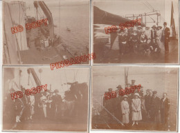 Fixe Marseille Vers 1925 A Bord Du Croiseur Cuirassé Edgar Quinet Pont Canon - Bateaux