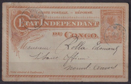 CONGO/EtatIndependant Du Congo. 1902/Matadai, Fifteen-cents Used Postal Stationery Card. - Cartas & Documentos