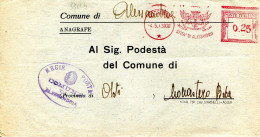 Regno D'Italia, Affrancatura Meccanica Rossa, Alessandria 1943, Città Di Alessandria Ema Meter Am + Ovale - Franking Machines (EMA)