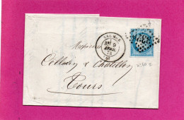 Maine Et Loire -  Lettre Cad 17   SAUMUR (  47 ) GC 3325 Sur N° 60A  (  Variété )  Pour TOURS  1873 - 1849-1876: Classic Period