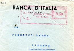 Regno D'Italia, Affrancatura Meccanica Rossa,  Bari, 28/7/1941, Banca D'Italia Ema Meter Am - Machines à Affranchir (EMA)