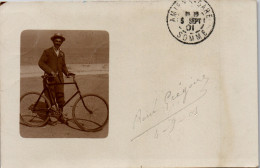 CP Carte Photo D'époque Photographie Vintage René Grégoire Vélo Bicyclette Somme - Non Classés