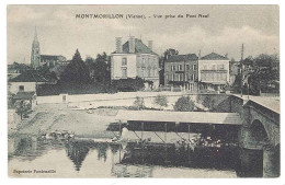 CPA - 86 - MONTMORILLON - Vue Prise Du Pont Neuf -* Laveuses *- Vue Peu Courante - Papeterie Fontenaille - Montmorillon