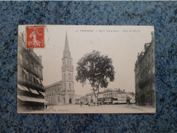 CPA  -  13  - BERGERAC   -  EGLISE NOTRE-DAME  - PLACE DU MARCHE - Bergerac