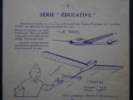 TRES RARE TINTIN HERGE . LES BELLES MAQUETTES . ANCIEN FASCICULE DES ANNEES 50 . COMPLET 8 PAGES AVIONS / AVIATION - Tintin