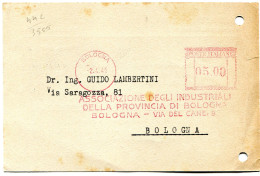 Italia Affrancatura Meccanica 1949 Associazione Degli Industriali Provincia Di Bologna Scalpellata Ema Meter Am - Franking Machines (EMA)