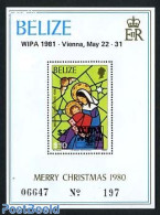Belize/British Honduras 1981 WIPA S/s, Mint NH, Religion - Christmas - Philately - Art - Stained Glass And Windows - Christmas