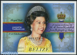 Belize/British Honduras 1985 Elizabeth Visit S/s, Mint NH, History - Kings & Queens (Royalty) - Familles Royales