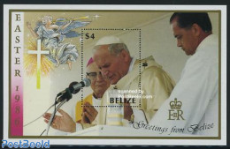 Belize/British Honduras 1986 Easter/popes S/s, Mint NH, Religion - Pope - Religion - Papes