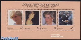 Belize/British Honduras 1998 Death Of Diana S/s, Mint NH, History - Charles & Diana - Kings & Queens (Royalty) - Familles Royales