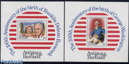 Barbuda 1982 Washington/Roosevelt 2 S/s, Mint NH, History - American Presidents - Barbuda (...-1981)