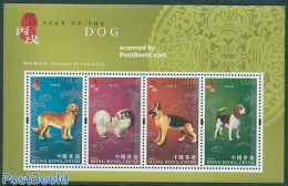 Hong Kong 2006 Year Of The Dog 4v M/s, Mint NH, Nature - Various - Dogs - New Year - Unused Stamps