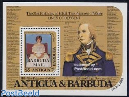 Barbuda 1982 Diana Birthday S/s, Mint NH, History - Charles & Diana - Kings & Queens (Royalty) - Familles Royales