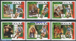 Senegal 1990 World Cup Football 6v, Mint NH, Sport - Football - Art - Leonardo Da Vinci - Paintings - Raphael - Sénégal (1960-...)
