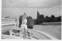 Photographie Photo Amateur Vintage Snapshot Villennes Sur Seine Piscine - Lugares