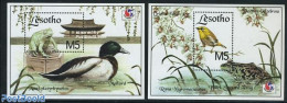 Lesotho 1994 Philakorea 2 S/s, Mint NH, Nature - Birds - Frogs & Toads - Reptiles - Lesotho (1966-...)