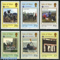 Isle Of Man 2007 Scouting Centenary 6v, Mint NH, Sport - Transport - Kayaks & Rowing - Scouting - Ships And Boats - Rowing