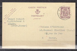 Postkaart Van Florennes Naar Namur Met Langstempel Stave - Linear Postmarks