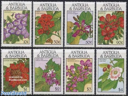 Antigua & Barbuda 1988 Flowers 8v, Mint NH, Nature - Flowers & Plants - Antigua Et Barbuda (1981-...)