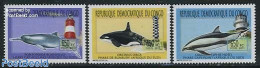 Congo Dem. Republic, (zaire) 2011 Sea Mammals & Lighthouses 3v, Mint NH, Nature - Various - Sea Mammals - Lighthouses .. - Phares