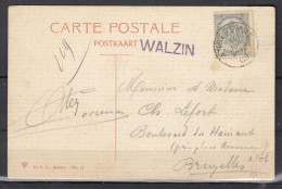 Postkaart Van Anseremme Naar Bruxelles Met Langstempel Walzin - Linear Postmarks