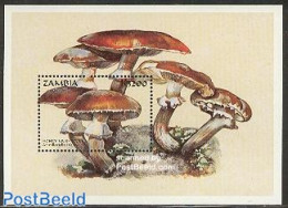 Zambia 1998 Honey Mushroom S/s, Mint NH, Nature - Mushrooms - Champignons