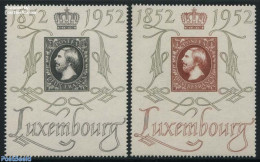 Luxemburg 1952 Centilux 2v, Unused (hinged), Stamps On Stamps - Ongebruikt