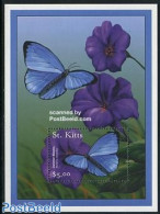 Saint Kitts/Nevis 2001 Butterfly S/s, Morpho Peleides, Mint NH, Nature - Butterflies - Autres & Non Classés