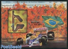 Brazil 1988 Formula 1 S/s, Mint NH, Sport - Transport - Autosports - Sport (other And Mixed) - Automobiles - Unused Stamps