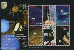 Maldives 2008 Voyager II 6v M/s, Mint NH, Transport - Space Exploration - Maldive (1965-...)