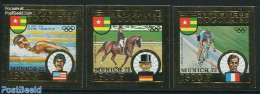 Togo 1973 Olympic Winners 3v Imperforated, Mint NH, Nature - Sport - Horses - Cycling - Olympic Games - Swimming - Cyclisme