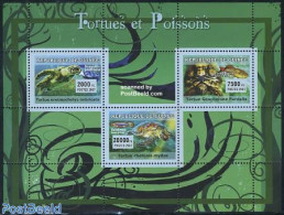 Guinea, Republic 2007 Fish & Turtles 3v M/s, Mint NH, Nature - Fish - Reptiles - Turtles - Peces