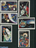 Comoros 1977 Space Projects 6v, Imperforated, Mint NH, Transport - Space Exploration - Comoros